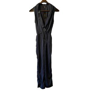 Lulus Jumpsuit Women Medium One Piece Blue Tie Modern City‎ Preppy Office NWT